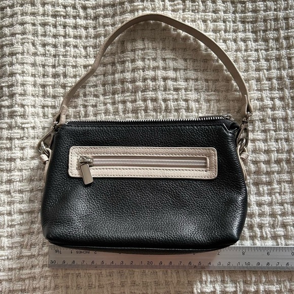 Vintage Y2K  mini shoulder bag / handbag black / beige - Picture 4 of 7